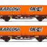 JOUEF HJ6224 SNCF coffret de 2 wagons plate-forme LGS avec conteneurs "CNC Kargo 70"ep IV