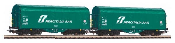 Piko 58256 coffret de 2 wagons bâchés Shimmns logo "Mercitalia Rail" - HO - Ep VI