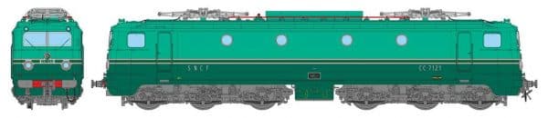 REE Modeles MB-077 Machine CC 7121 Origine SE plaque record du monde - SNCF - H0 - Ep III