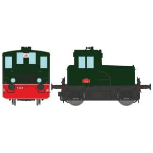 REE Modeles MB-145 locotracteur version d'origine, vert 306 et traverses rouges. SNCF, H0, Ep III